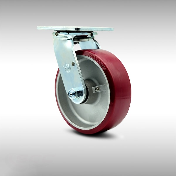 6 Inch Stainless Steel Poly on Aluminum Wheel Swivel Caster with Ball Bearing